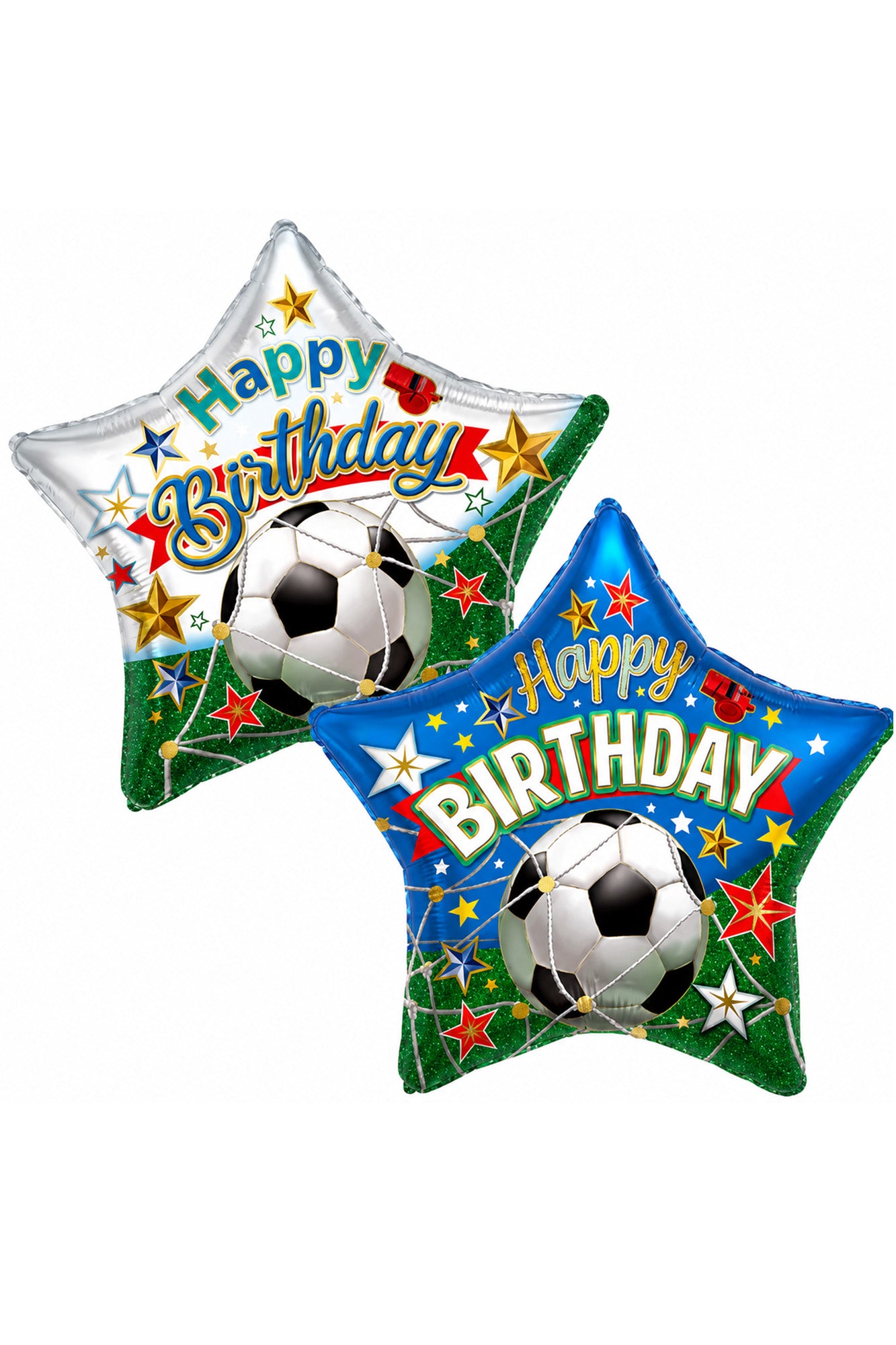 19 inch Happy Birthday Football Star Foil Balloon