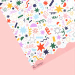 Cream Doodles Gift Wrap