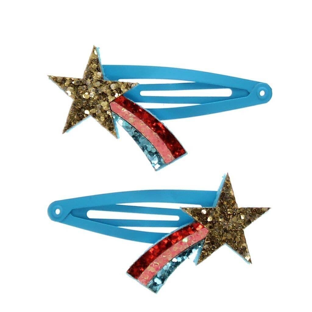 Glitter Hair Clips (Set of 2) - Shooting Star