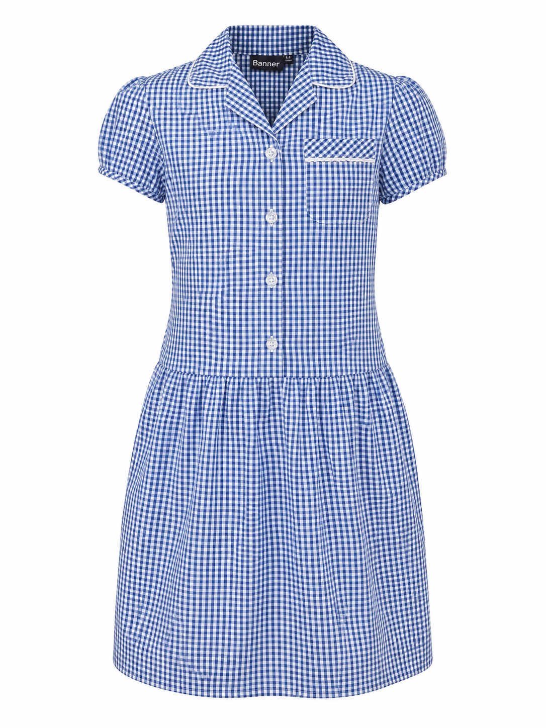 Ashley Corded Gingham Summer Dress - Blue