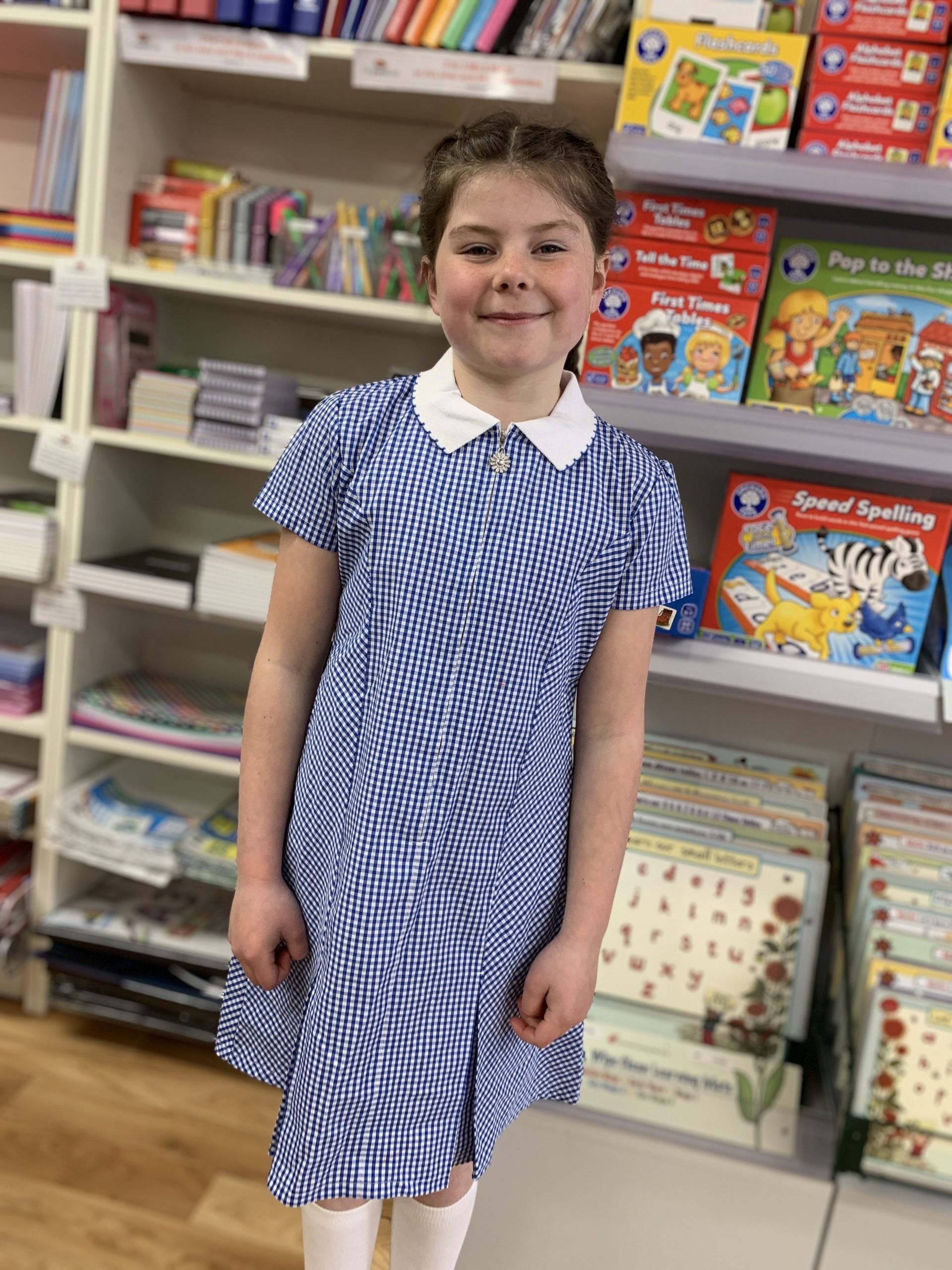 Avon Corded Gingham Summer Dress - Blue