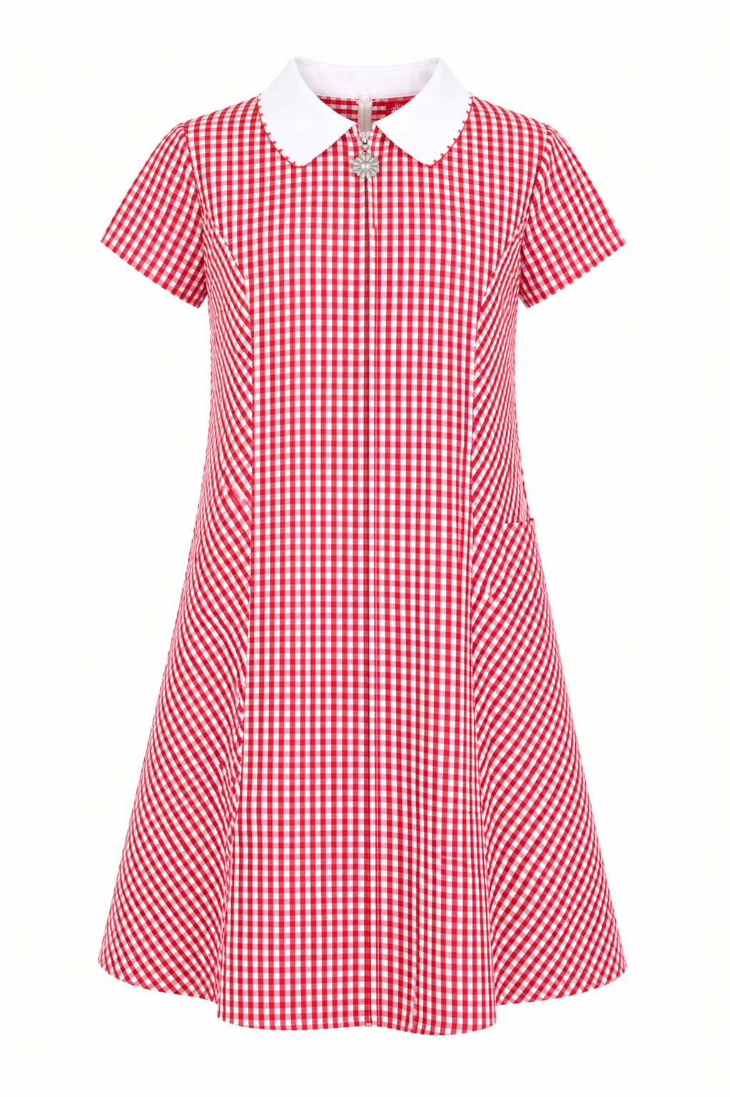 Avon Corded Gingham Summer Dress - Red