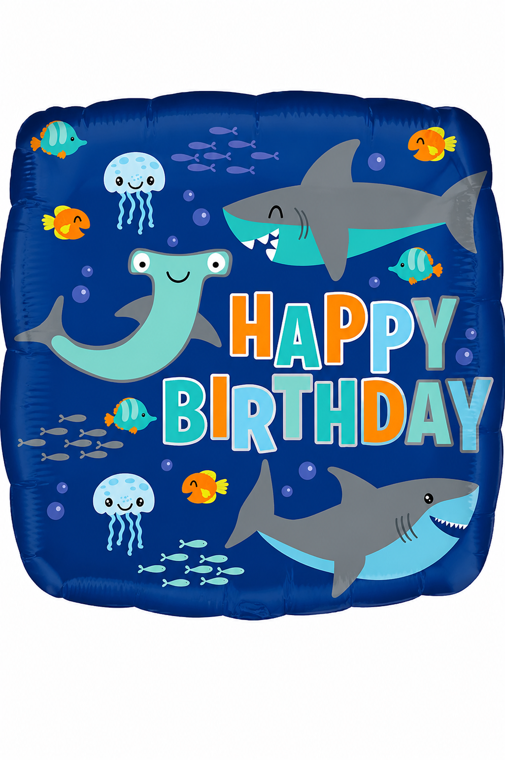 Happy Birthday Sharks Foil Balloon (17inch)