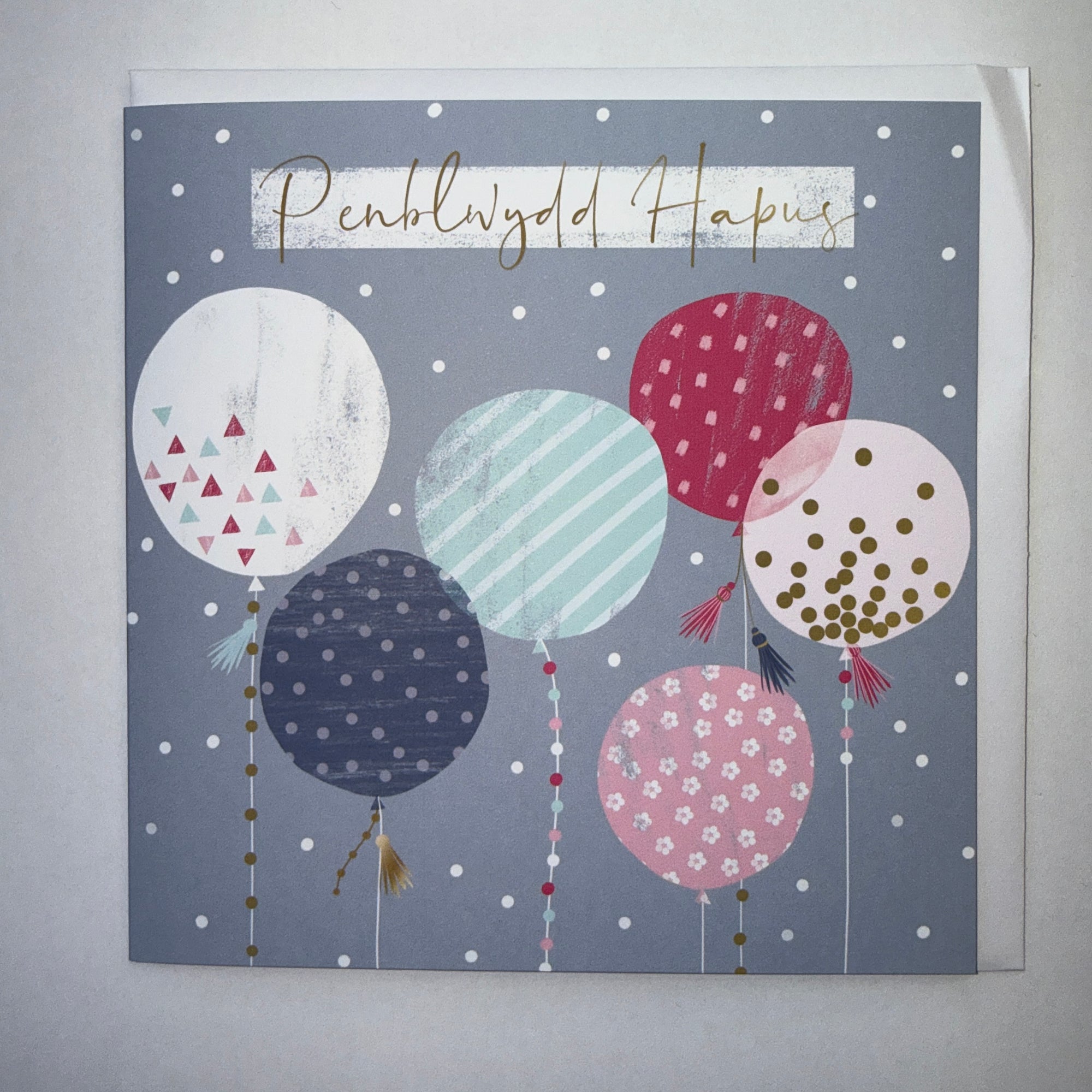 Penblwydd Hapus Balloons Card