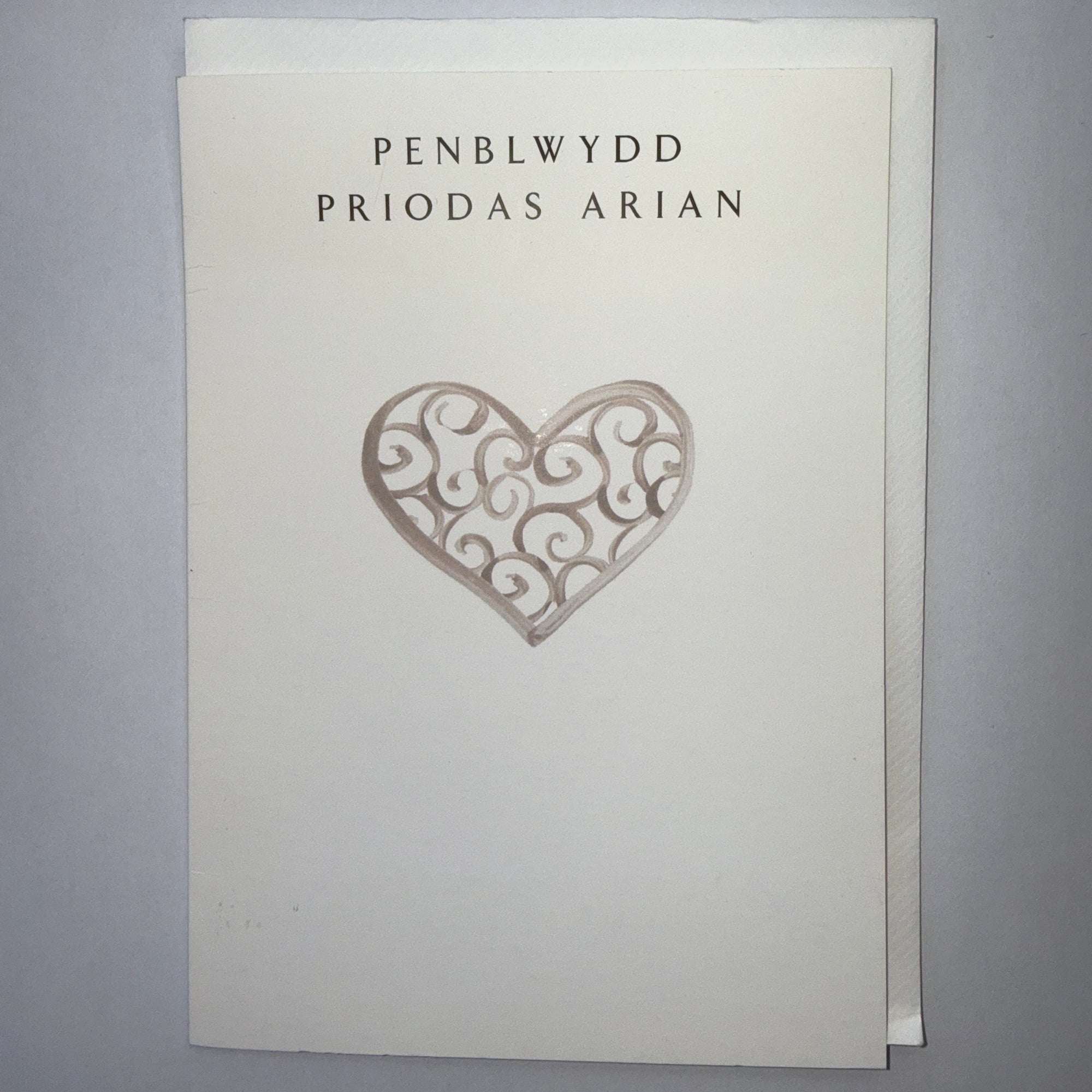 Penblwydd Priodas Arian Swirly Heart Card