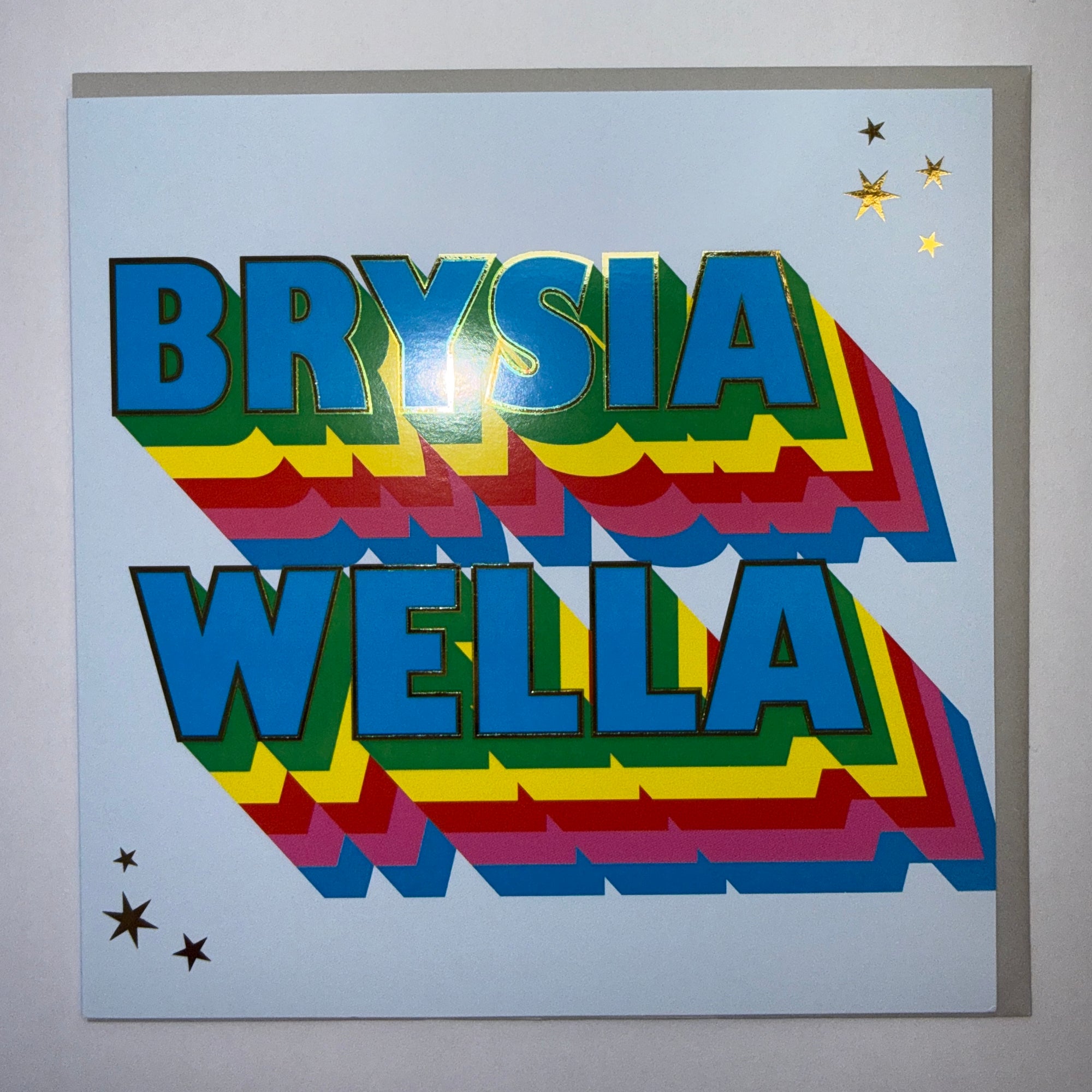 Brysia Wella Rainbow Letters With Gold Foil Card