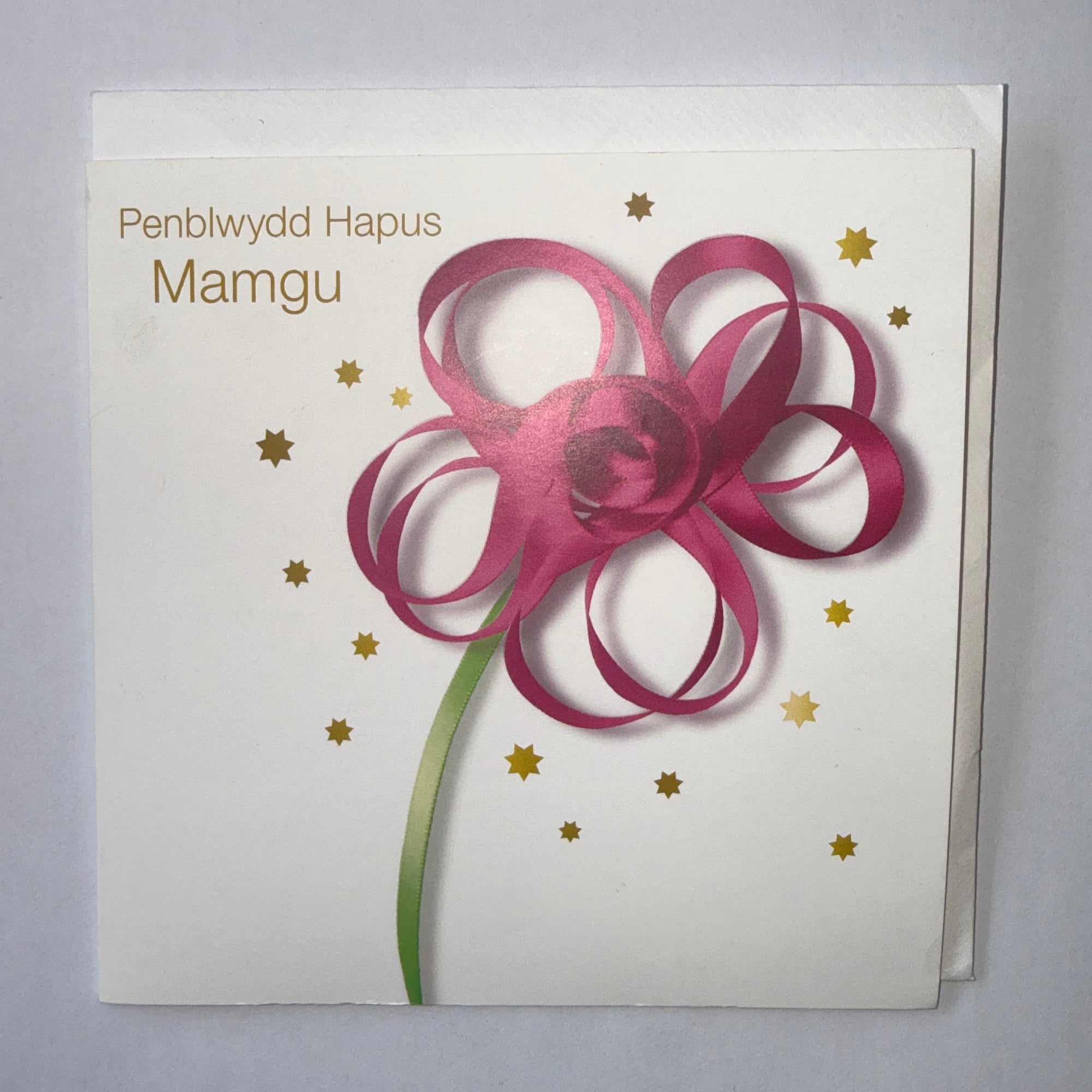 Penblwydd Hapus Mamgu Ribbon Flower Card