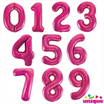 Large number helium balloon - Fuchsia 0-9