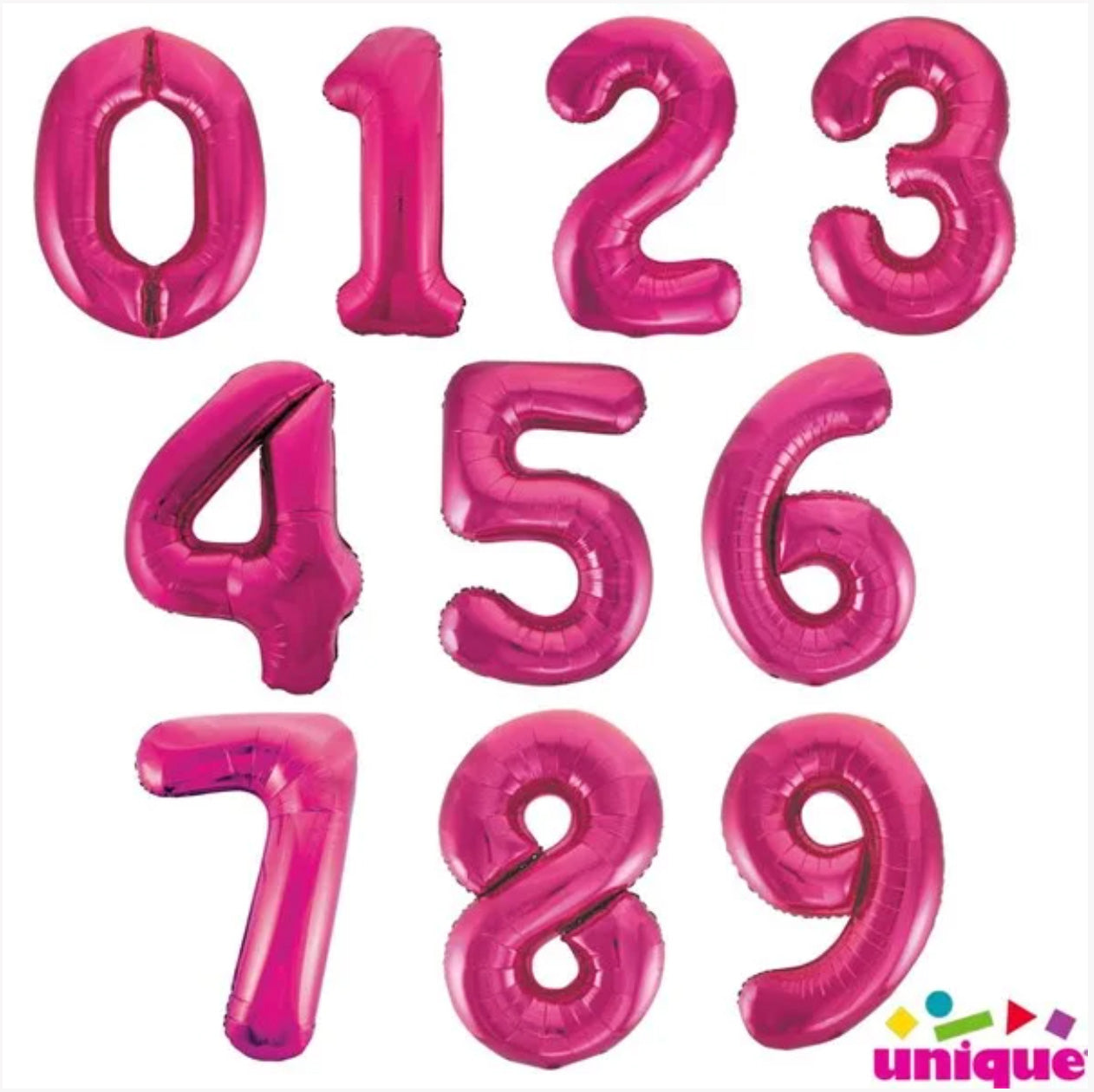 Large number helium balloon - Fuchsia 0-9