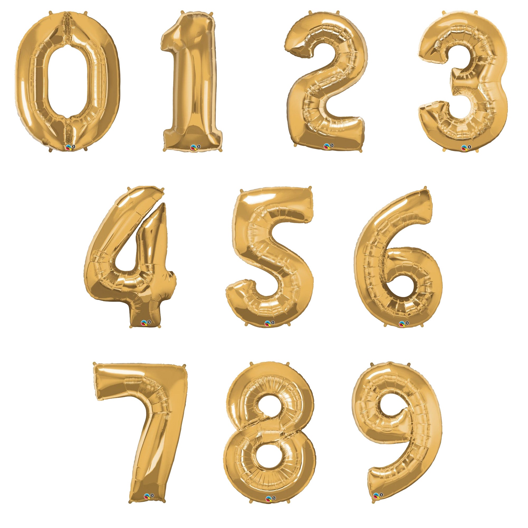 Large number helium balloon - Gold 0-9