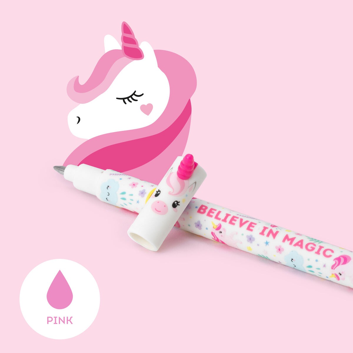 Legami Erasable Pen Unicorn (Pink Ink)