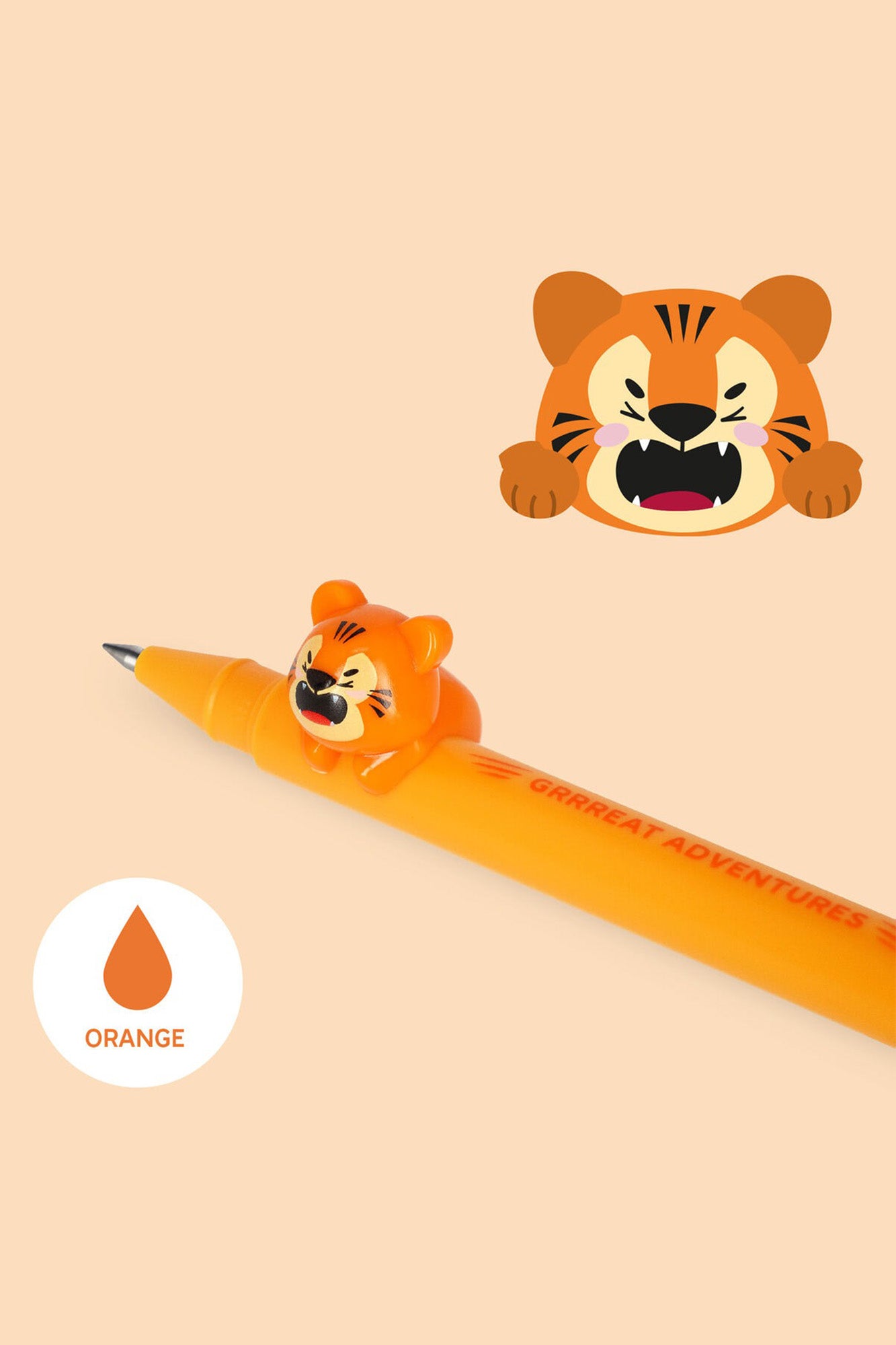 Legami Gel Pen With Animal Decoration - Tiger