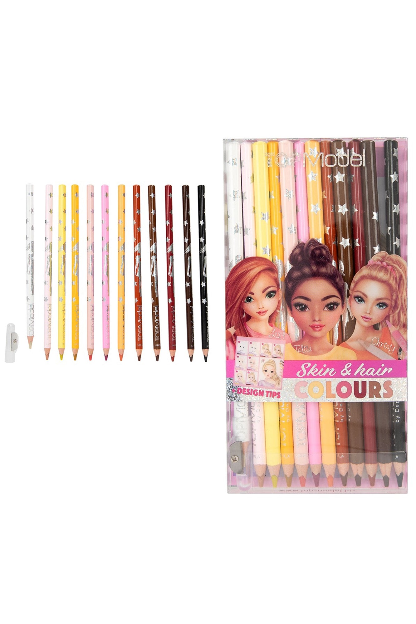 Top Model Colouring Pencils - Skin and Hair Colours x 12