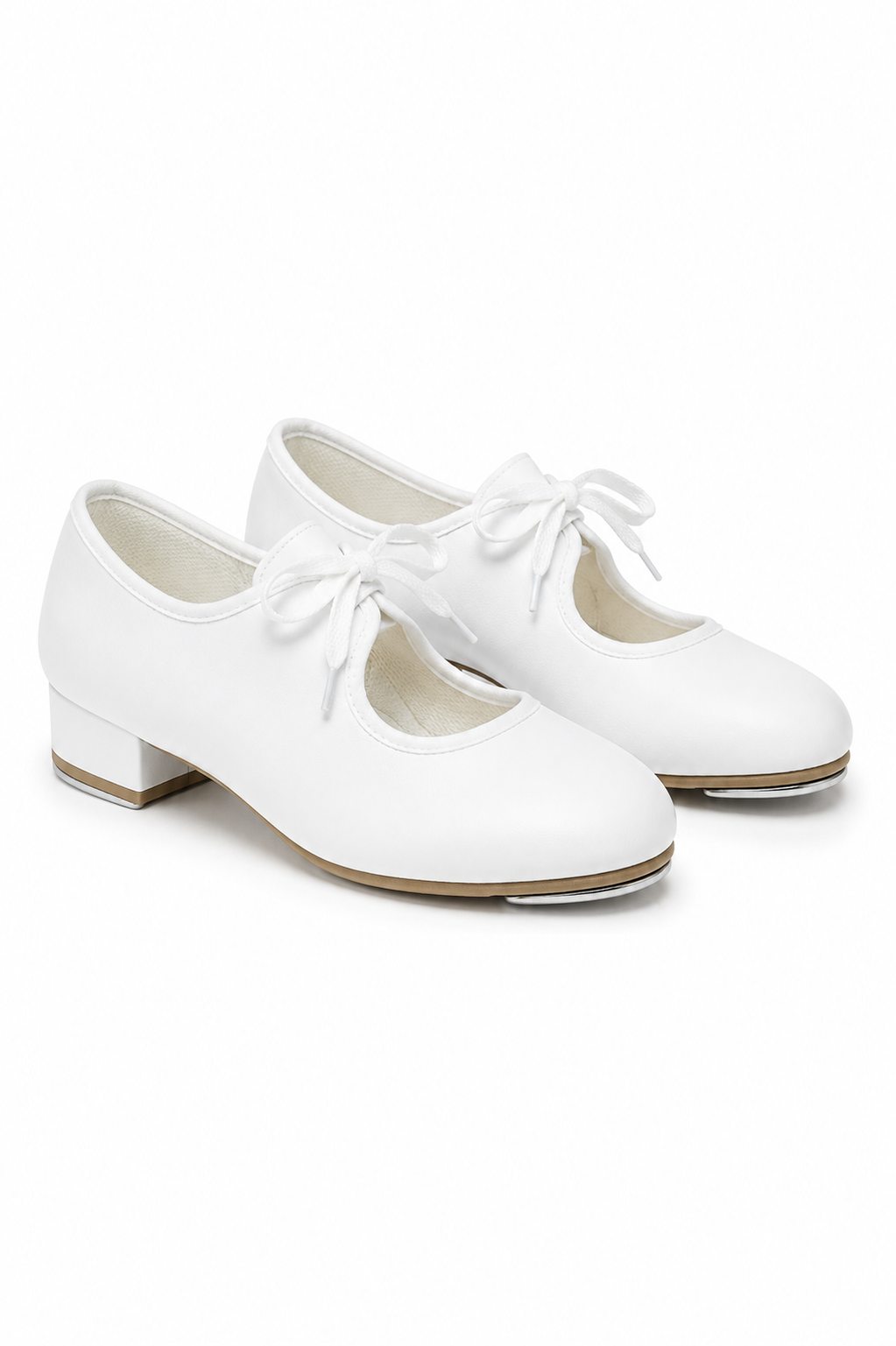 White Low Heel Tap Shoes (Junior)