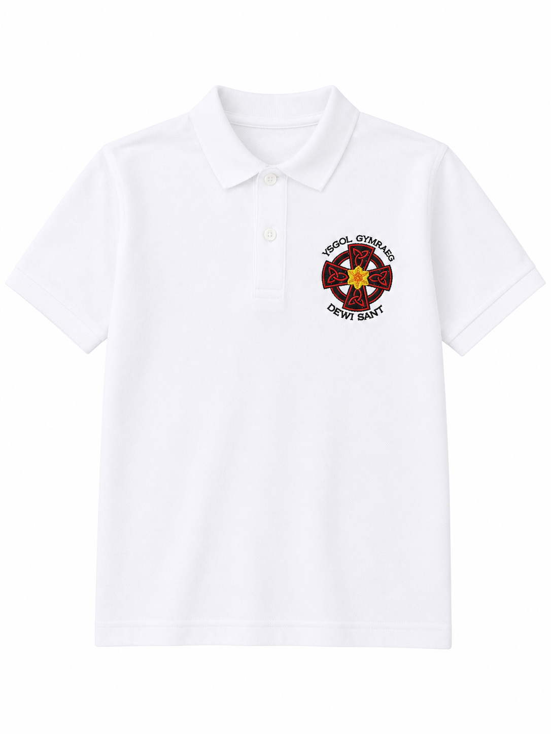 Ysgol Gymraeg Dewi Sant Polo Shirt - White