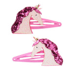 Glitter hair clips - Unicorn