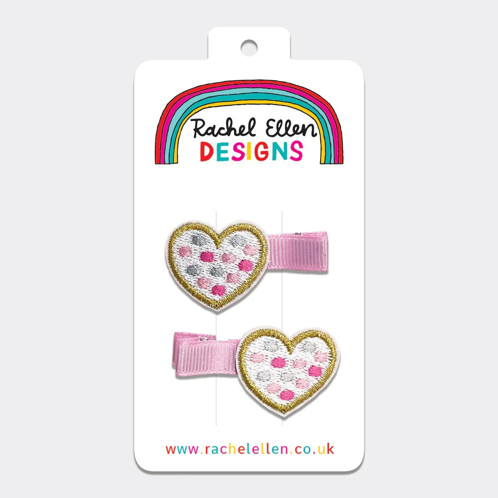 Rachel Ellen Hair Clips (2 Pack) - Hearts