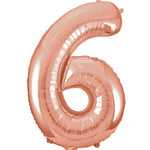 Large number helium balloon - rose gold 0-9