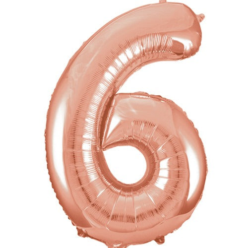 Large number helium balloon - rose gold 0-9