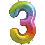 Large number helium balloon - rainbow 0-9