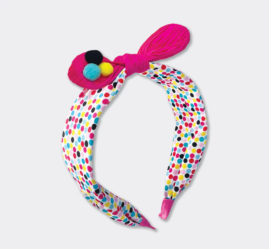 Rachel Ellen -Bow Headband - Multi-Coloured Spots