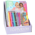 Top Model Hardback Colouring Book With 10 Pencils, 1 Eraser & 4 Pens (Nyela & June)