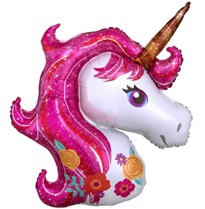 33 inch Supershape Balloon - Pink Unicorn Head