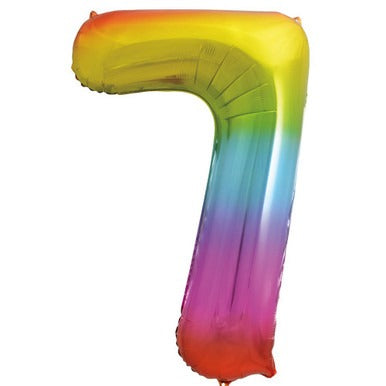 Large number helium balloon - rainbow 0-9