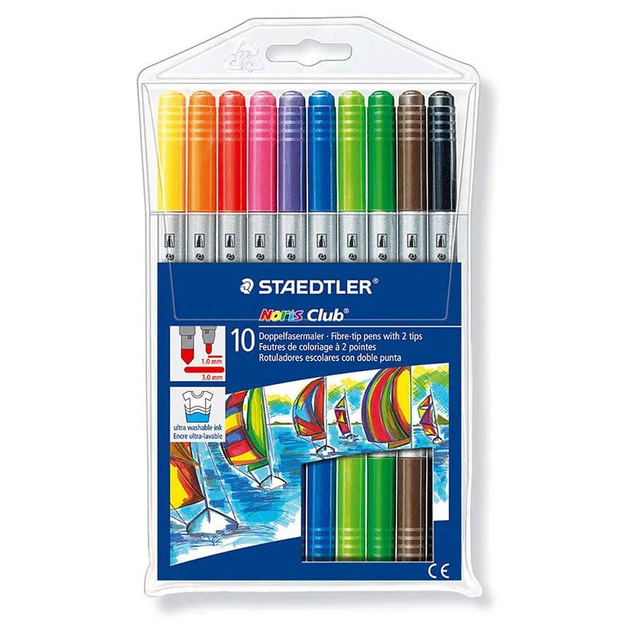 Staedtler Noris Double-Ended Felt Tip Pens x 10
