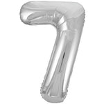 Large number helium balloon - silver 0-9