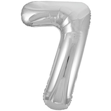Large number helium balloon - silver 0-9