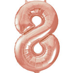 Large number helium balloon - rose gold 0-9