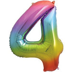 Large number helium balloon - rainbow 0-9