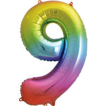 Large number helium balloon - rainbow 0-9