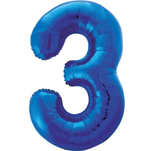 Large number helium balloon - Blue 0-9