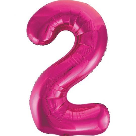 Large number helium balloon - Fuchsia 0-9