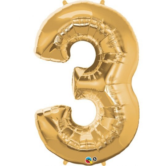 Large number helium balloon - Gold 0-9