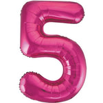 Large number helium balloon - Fuchsia 0-9