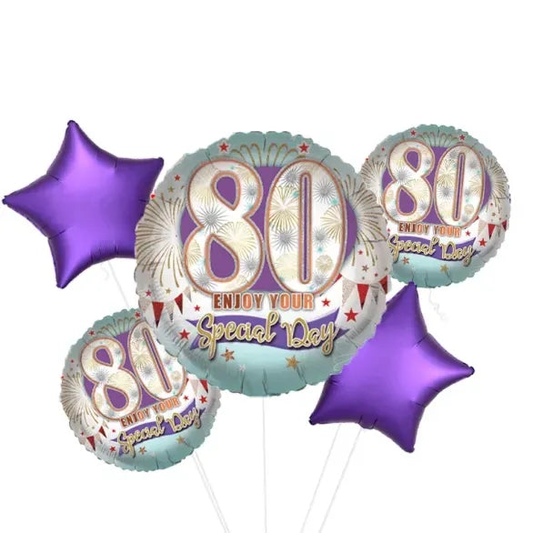 18 inch Special Celebration Age 80 Birthday Foil Balloon