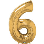 Large number helium balloon - Gold 0-9