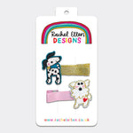 Rachel Ellen -Hair Clips (2 Pack) - Dogs