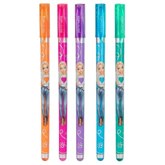 Top Model Glitter Roller Gel Pens x 5