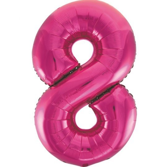 Large number helium balloon - Fuchsia 0-9