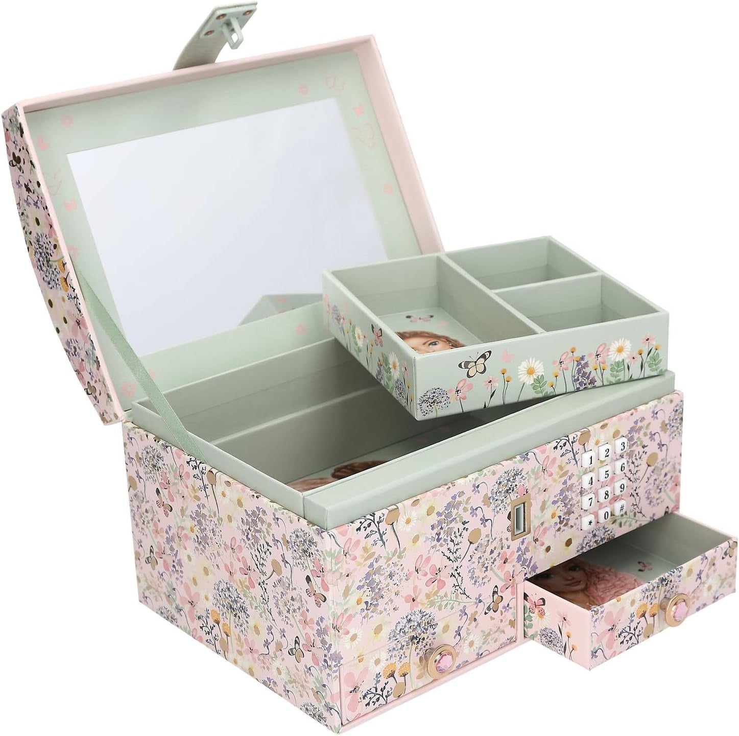 Top Model Lockable Jewellery Box With Code & Sound - Summer Feeling