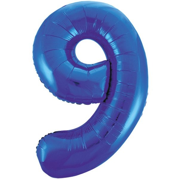 Large number helium balloon - Blue 0-9