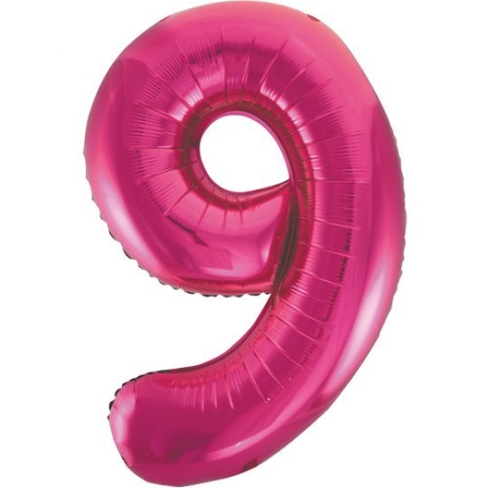 Large number helium balloon - Fuchsia 0-9