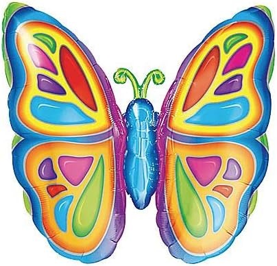 25 inch Bright Butterfly Supershape Foil Balloon