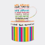 Rachel Ellen - China Mug - What Goes Around