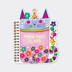 Rachel Ellen -Purr-fect Cat Shaped Wire Bound Notebook | Gold Foil
