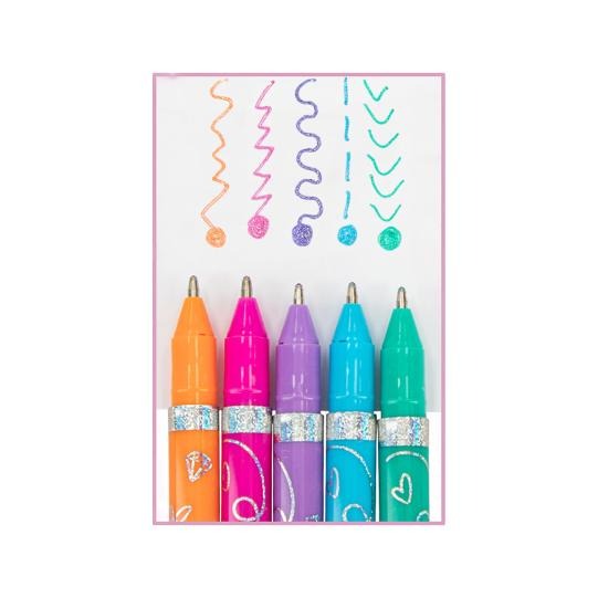 Top Model Glitter Roller Gel Pens x 5